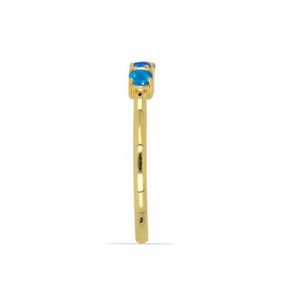 BUY 925 SILVER NATURAL APATITE GEMSTONE GOLD PLATED RING 